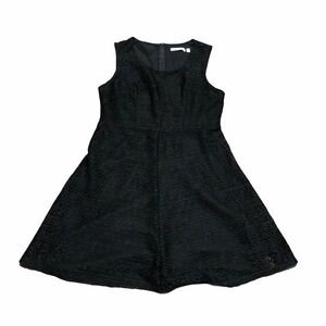 Notations crochet black sleeveless dress